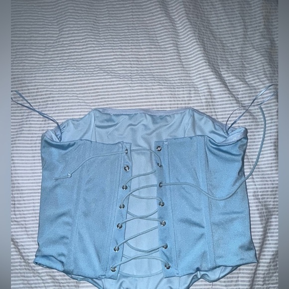 Light Blue edikted Lucinda bow detail corset size large - Picture 9 of 11